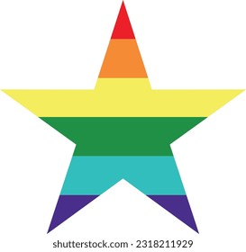 Pride star, the stripe colors red, orange, yellow, green, indigo and violet.