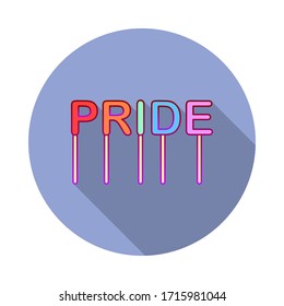 Pride sticks long shadow icon. Simple color vector of World pride day icons for ui and ux, website or mobile application