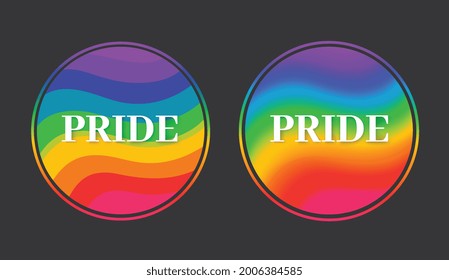 Stolzes Symbol mit Regenbogenflagge. Konzept Menschenrechte, Freiheit, LGBT-Gemeinschaft und sexuelle Minderheiten.