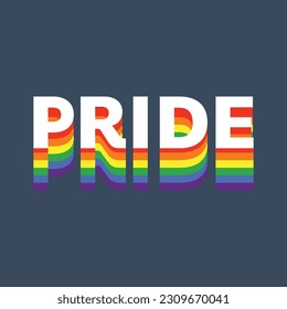 Pride Symbols with pride flag or rainbow colors, ,isolated on blue background, Vector illustration EPS 10