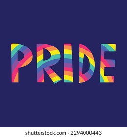 Pride Text Lettering for Pride Month Celebration or Poster