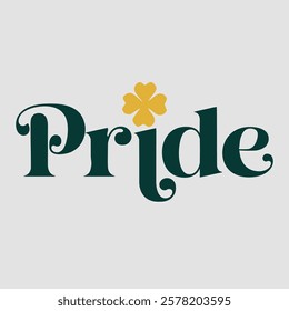 Pride text of saint patrick day vector typography transparent background