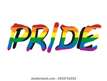Pride title with lgbtiq flag.