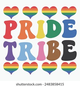 Pride tribe retro t shirt design vector