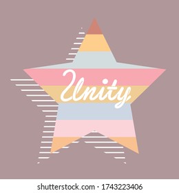 "PRIDE UNITY" Cool Slogan-Design für Poster, T-Shirt-Druck, Postkarte, Video-Blog-Cover.