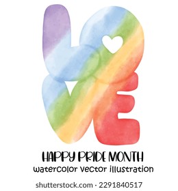 Pride Vector Illustration, Watercolor Pride, LGBTQ