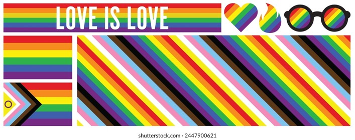 Pride vibes graphic collection, celebrating pride month, love is love