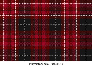 Pride of wales fabric textile red tartan seamless horizontal background. Vector illustration. EPS 10. No transparency. No gradients.