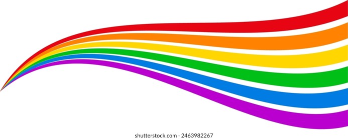 Pride wave background, rainbow LGBT flag colors isolated, LGBTQ gay pride concept stripes flag