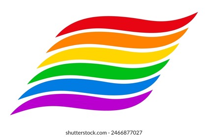 Pride wave background, rainbow LGBT flag colors isolated, LGBTQ gay pride stripes flag