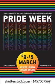 Pride week modern poster flyer desing vector