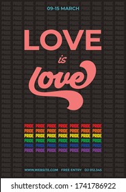 Pride Week Poster Flyer - Love Is Love Vector