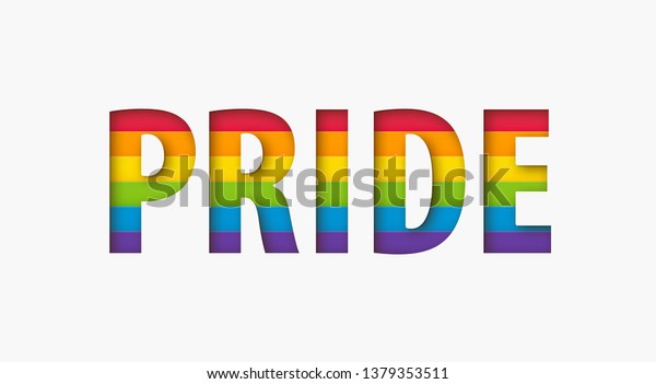 Pride Word Lgbt Sign Rainbow Color Stock Vector (Royalty Free) 1379353511