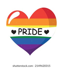 pride word in lgtbi heart