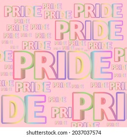 Pride writing illustrations with rainbow colors, can be used for backgrounds and other illustrations.