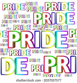 Pride writing illustrations with rainbow colors, can be used for backgrounds and other illustrations.
