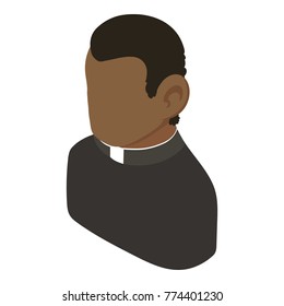 Priest african american icon. Isometric illustration of priest african american vector icon for web