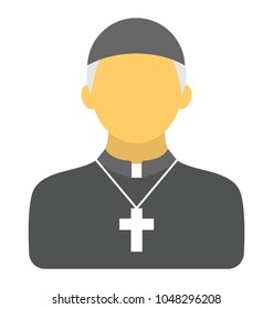 
Priest avatar flat vector icon 

