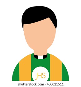 priest avatar religion man vector illustration design