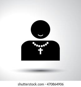 Priest avatar sign flat icon illustration