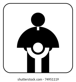 priest with child sign vector