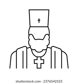 priest christianity line icon vector. priest christianity sign. isolated contour symbol black illustration