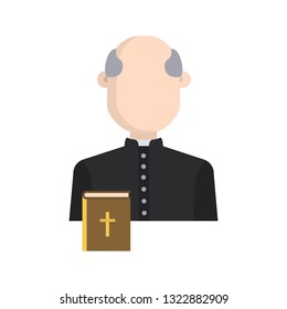 Priest color vector icon. Flat design