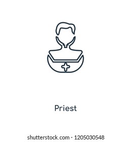 Priest concept line icon. Linear Priest concept outline symbol design. This simple element illustration can be used for web and mobile UI/UX.