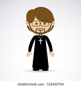 priest design over gray background vector illustration