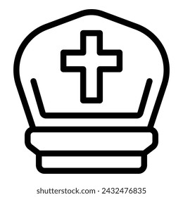 Priest headwear icon outline vector. Adult bible pray. Fasting religion man