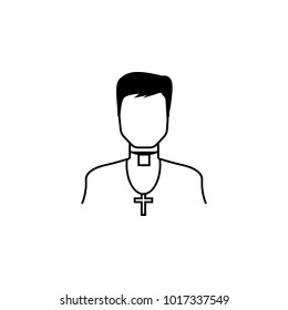 Priest icon. Avatar element of professions for mobile concept and web apps. Thin line  icon for website design and development, app development. Premium icon on white background