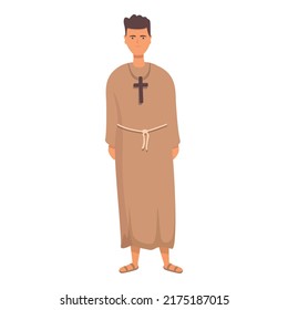 Priest icon cartoon vector. Monk meditation. Man medieval