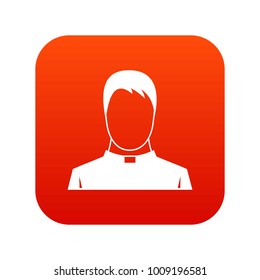 Priest icon digital red for any design isolated on white vector illustration