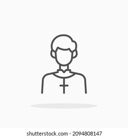 Priest icon. Editable Stroke and pixel perfect. Outline style. Vector illustration. Enjoy this icon for your project.