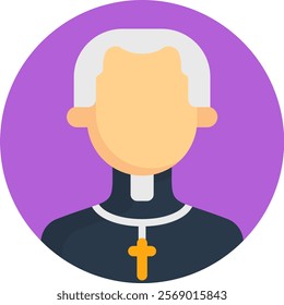 Priest Icon Fill Vector Illustration