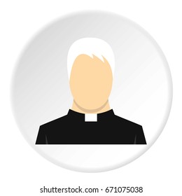 Priest icon in flat circle isolated vector illustration for web