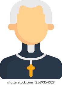 Priest Icon Flat Vector Illustration