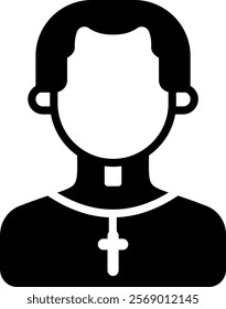 Priest Icon Glyph Vector Illustration