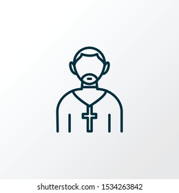 Priest icon line symbol. Premium quality isolated pastor element in trendy style.