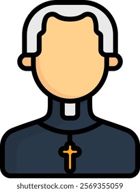 Priest Icon Lineal Color Vector Illustration