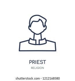 Priest icon. Priest linear symbol design from Religion collection. Simple outline element vector illustration on white background.