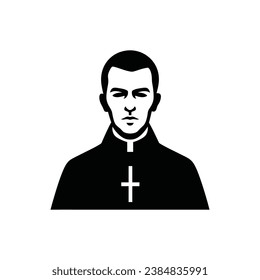 Priest Icon on White Background - Simple Vector Illustration