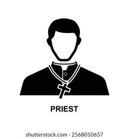 Priest icon. A priest is a religious leader authorized to perform the sacred rituals of a religion isolated on background vector illustration.