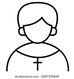 Priest icon in thin line style Vector illustration graphic design 