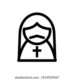 ícone de sacerdote em linha fina estilo vetor ilustração design gráfico