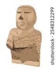 Priest king sculpture from Mohenjo Daro Indus valley civilization detailed vector illustration