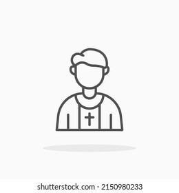 Priest line icon. Editable stroke and pixel perfect. Can be used for digital product, presentation, print design and more.