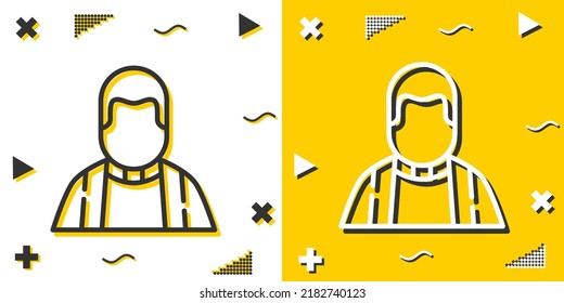 priest line icon. Simple outline style.priest linear sign. Vector illustration isolated on white background. Editable stroke EPS 10