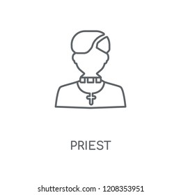Priest linear icon. Priest concept stroke symbol design. Thin graphic elements vector illustration, outline pattern on a white background, eps 10.