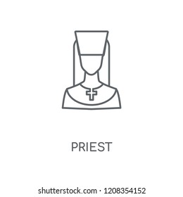 Priest linear icon. Priest concept stroke symbol design. Thin graphic elements vector illustration, outline pattern on a white background, eps 10.